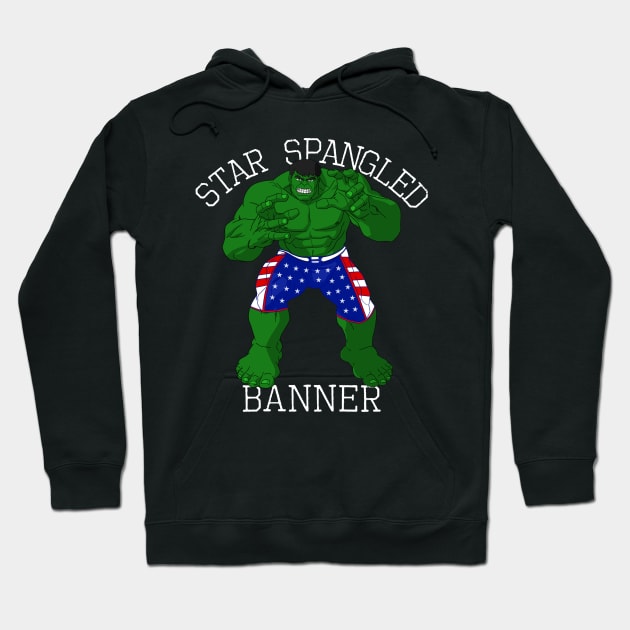 Star Spangled Banner Funny 4th of July Hoodie by CeeGunn